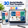 30 Editable Social Media Post Templates for PowerPoint, Google Slides and Canva