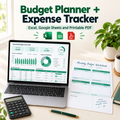 Budget Planner and Expense Tracker: Excel and Google Sheets Spreadsheet plus Printable PDF